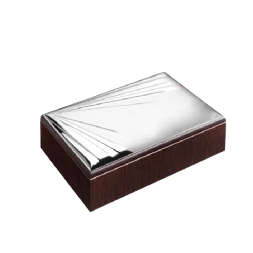 Cofanetto Valenti 40627‑2 in legno e argento laminato, portagioie 13×18 cm ideale per regalo di nozze
